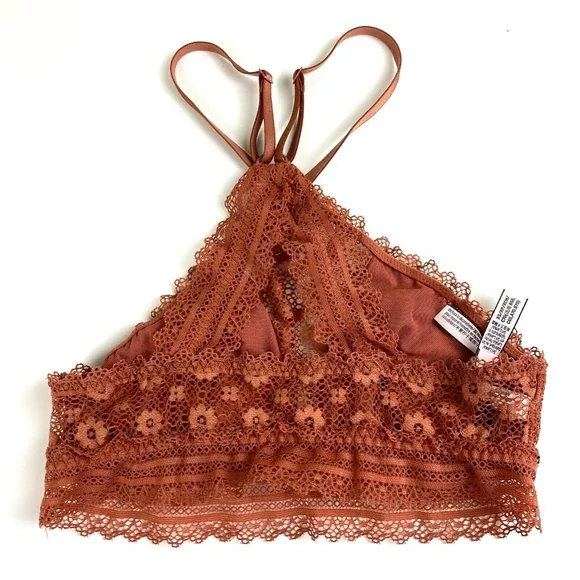 Victoria's Secret Lace Halter Bralette Women's Size XS Rust - Picture 2 of 4